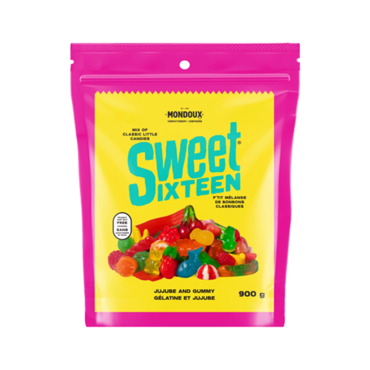 Featured image for “Bonbons en gélatine et jujubes mélangés – 900 gr – Mondoux”